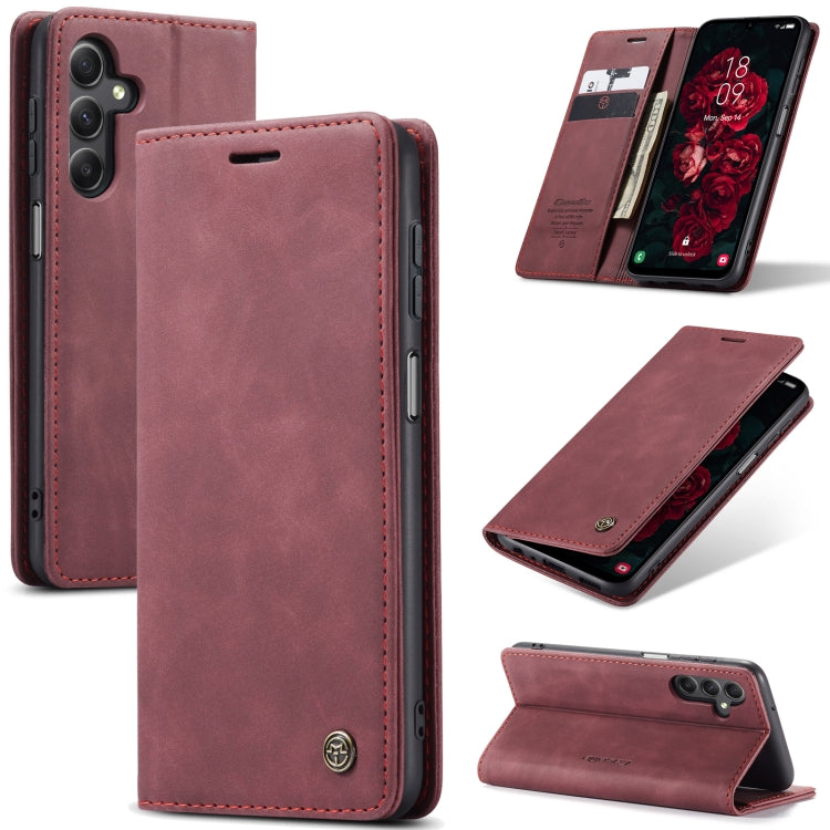 For Samsung Galaxy A25 5G CaseMe 013 Multifunctional Horizontal Flip Leather Phone Case(Wine Red) - Galaxy Phone Cases by CaseMe | Online Shopping UK | buy2fix