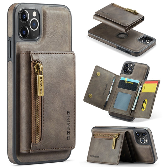 For iPhone 11 Pro Max DG.MING M5 Series Zip RFID Multi Card Detachable Leather Phone Case(Coffee) - iPhone 11 Pro Max Cases by DG.MING | Online Shopping UK | buy2fix