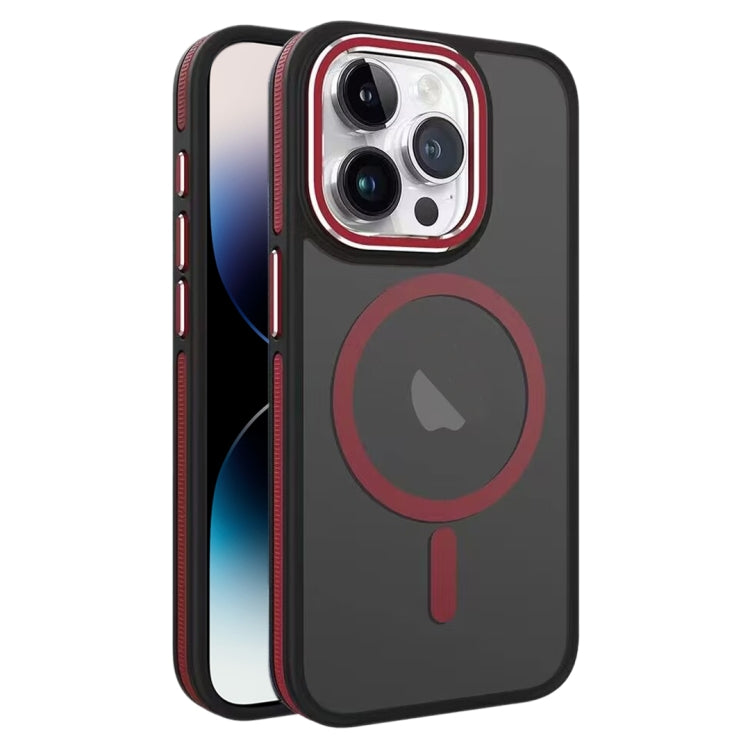 For iPhone 14 Pro Two-color Frosted MagSafe Magnetic Phone Case(Red) - iPhone 14 Pro Cases by buy2fix | Online Shopping UK | buy2fix