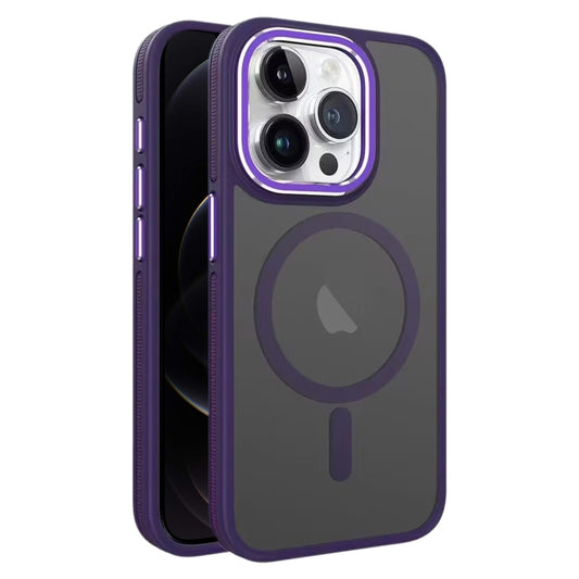 For iPhone 12 / 12 Pro Two-color Frosted MagSafe Magnetic Phone Case(Purple) - iPhone 12 / 12 Pro Cases by buy2fix | Online Shopping UK | buy2fix