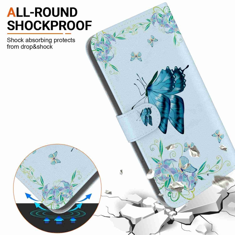 For Samsung Galaxy S21 Ultra 5G Crystal Texture Colored Drawing Leather Phone Case(Blue Pansies) - Galaxy S21 Ultra 5G Cases by buy2fix | Online Shopping UK | buy2fix