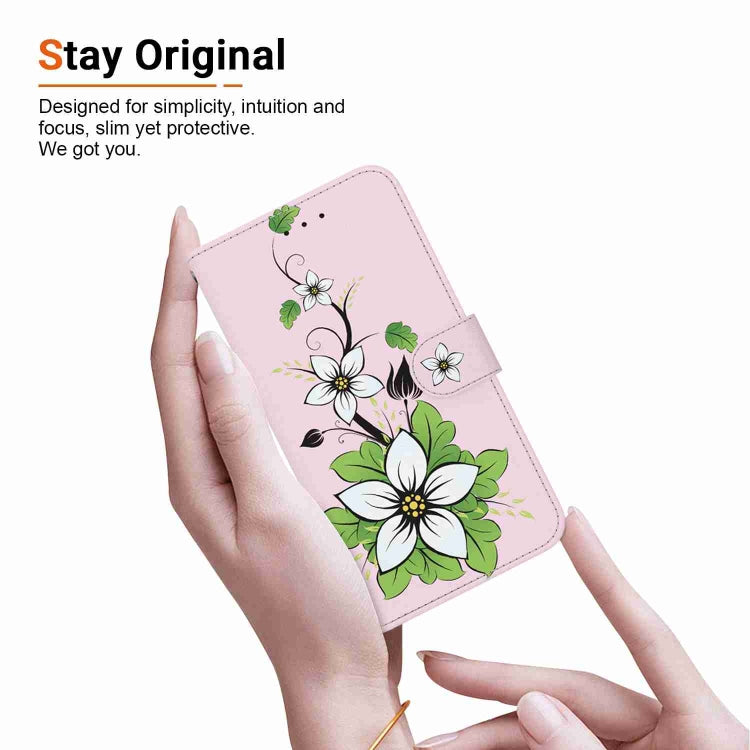 For Samsung Galaxy S22 Ultra 5G Crystal Texture Colored Drawing Leather Phone Case(Lily) - Galaxy S22 Ultra 5G Cases by buy2fix | Online Shopping UK | buy2fix