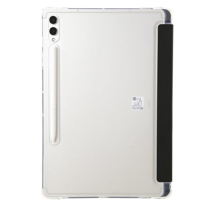 For Samsung Galaxy Tab S9 Clear Acrylic Deformation Leather Tablet Case(Black) - Galaxy Tab S9 Cases by buy2fix | Online Shopping UK | buy2fix