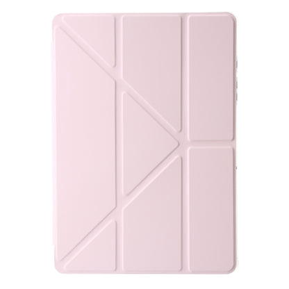 For Samsung Galaxy Tab A9 Clear Acrylic Deformation Leather Tablet Case(Pink) - Galaxy Tab A9 by buy2fix | Online Shopping UK | buy2fix