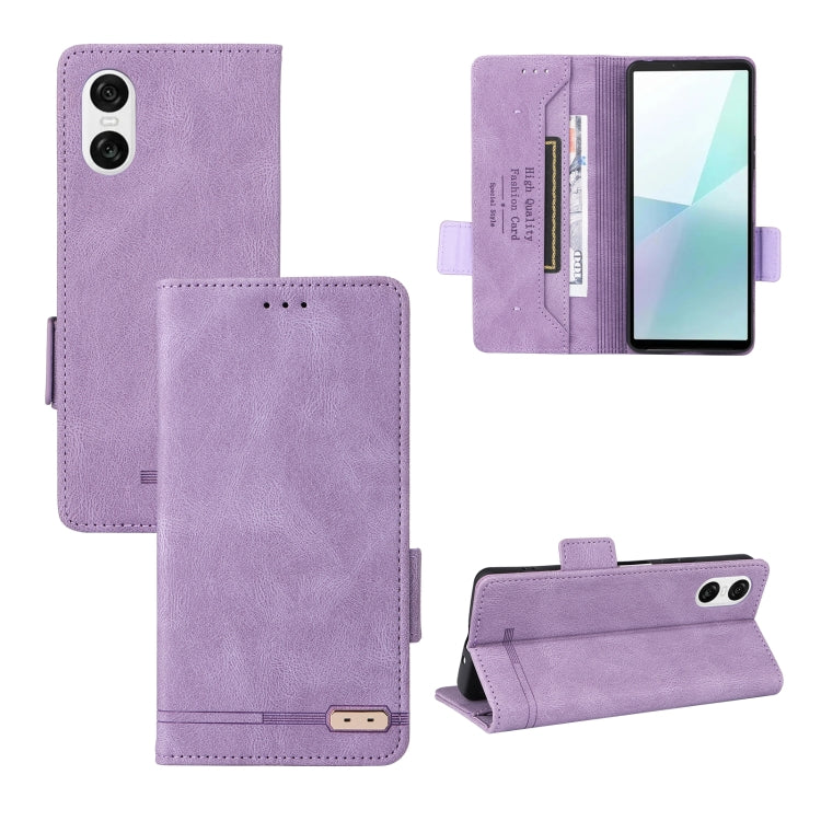 For Sony Xperia 10 VI 2024 Magnetic Clasp Leather Phone Case(Purple) - Sony Cases by buy2fix | Online Shopping UK | buy2fix