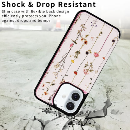 For iPhone 16 Plus Printed Double Buckle RFID Anti-theft Phone Case(Dried Flower World) - iPhone 16 Plus Cases by buy2fix | Online Shopping UK | buy2fix