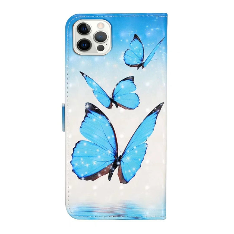 For iPhone 16 Pro Max Oil Embossed 3D Drawing Leather Phone Case(3 Butterflies) - iPhone 16 Pro Max Cases by buy2fix | Online Shopping UK | buy2fix