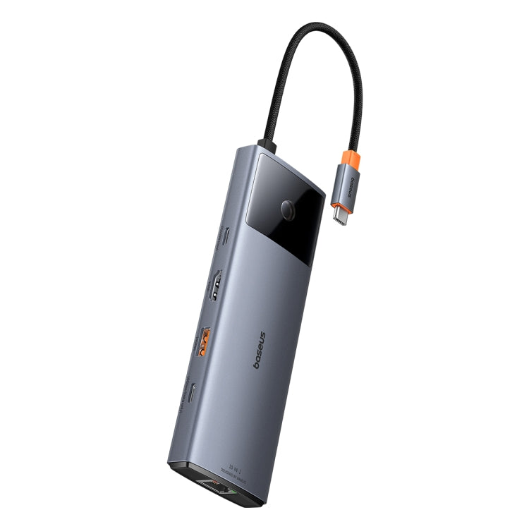 Baseus Metal Gleam Series II 10 in 1 Type-C to 1xHDMI+3xUSB+2xType-C+1xRJ45+1xSD/TF+1x3.5mm HUB Docking Station(Space Grey) - USB HUB by Baseus | Online Shopping UK | buy2fix