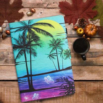 For iPad Pro 11 2024 Colored Drawing Stitching Leather Tablet Smart Case(Coconut Tree) - iPad Pro 11 2024 Cases by buy2fix | Online Shopping UK | buy2fix