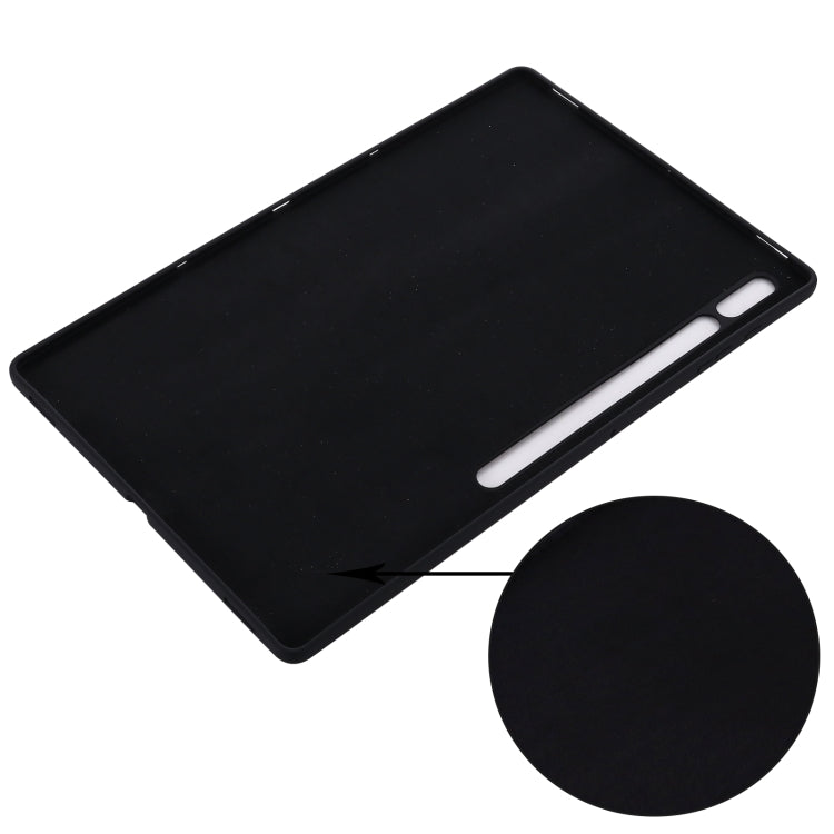 For Samsung Galaxy Tab S9 Ultra Pure Color Liquid Silicone Shockproof Tablet Case(Black) - Galaxy Tab S9 Ultra Cases by buy2fix | Online Shopping UK | buy2fix