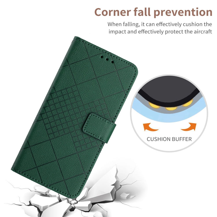 For iPhone 16 Pro Max Rhombic Grid Texture Leather Phone Case(Green) - iPhone 16 Pro Max Cases by buy2fix | Online Shopping UK | buy2fix