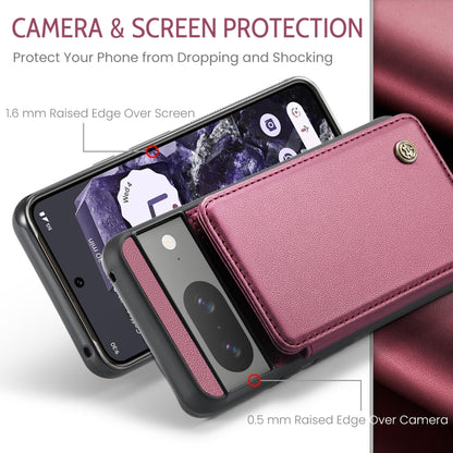 For Google Pixel 8 CaseMe C22 Card Slots Holder RFID Anti-theft Phone Case(Wine Red) - Google Cases by CaseMe | Online Shopping UK | buy2fix