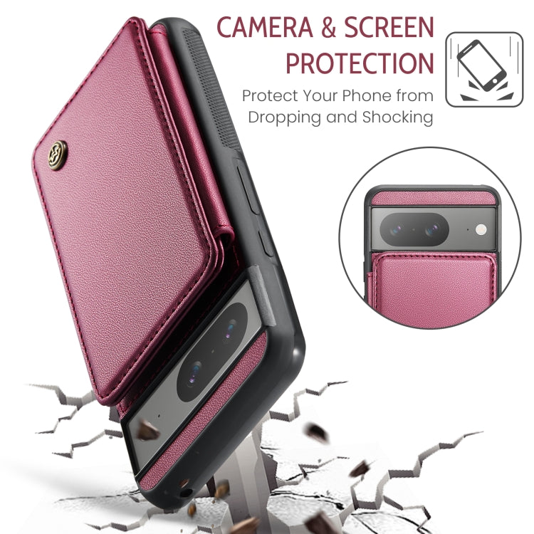 For Google Pixel 8 CaseMe C22 Card Slots Holder RFID Anti-theft Phone Case(Wine Red) - Google Cases by CaseMe | Online Shopping UK | buy2fix