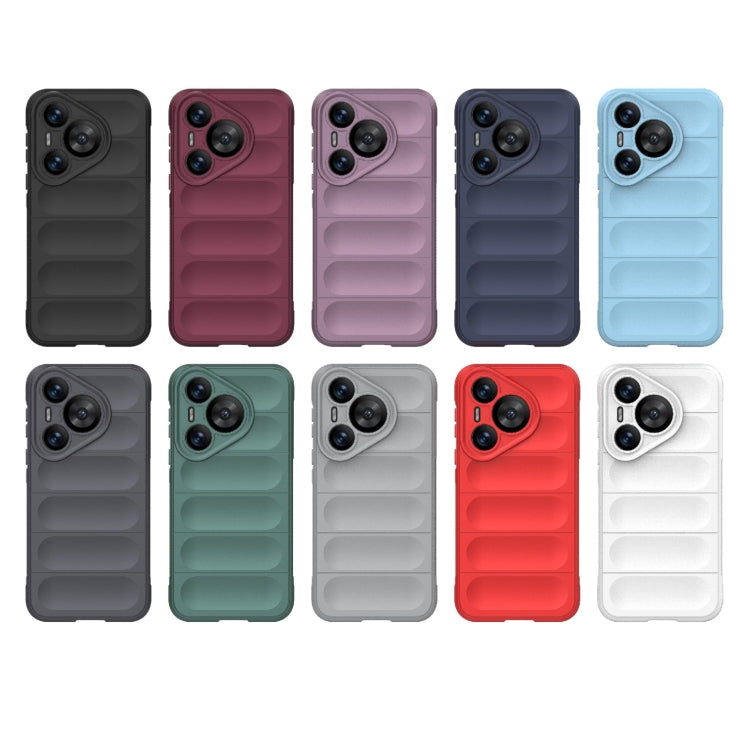 For Huawei Pura 70 Magic Shield TPU + Flannel Phone Case(Dark Green) - Huawei Cases by buy2fix | Online Shopping UK | buy2fix
