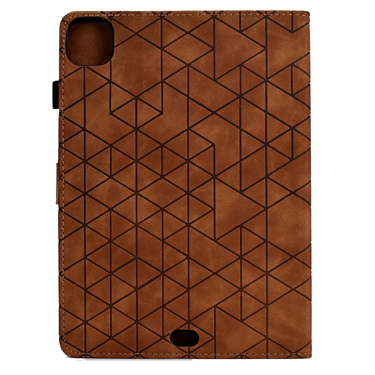 For iPad Pro 11 2024 Rhombus TPU Smart Leather Tablet Case(Brown) - iPad Pro 11 2024 Cases by buy2fix | Online Shopping UK | buy2fix