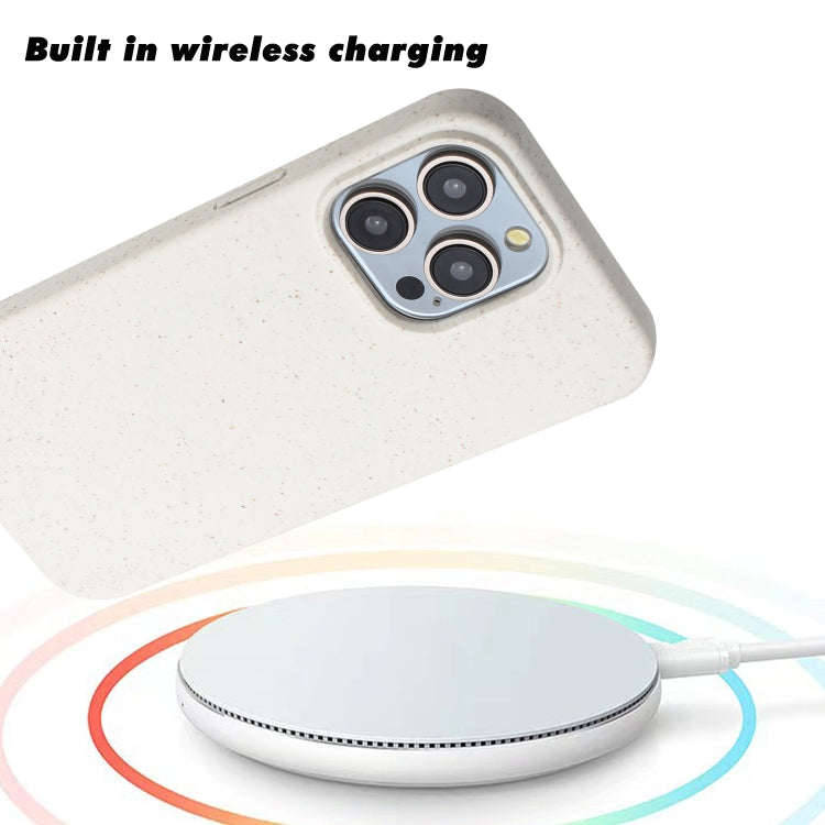 For iPhone 14 Pro Wheat MagSafe Magnetic Straw Material + TPU Phone Case(White) - iPhone 14 Pro Cases by buy2fix | Online Shopping UK | buy2fix