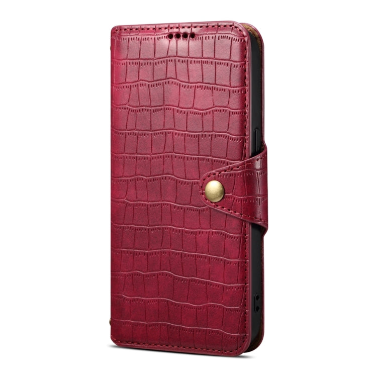 For Samsung Galaxy S24 Ultra 5G Denior Crocodile Texture Oil Edge Leather Phone Case(Rose Red) - Galaxy S24 Ultra 5G Cases by Denior | Online Shopping UK | buy2fix