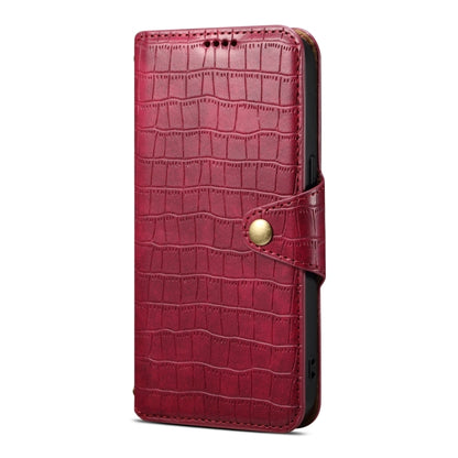 For Samsung Galaxy S24+ 5G Denior Crocodile Texture Oil Edge Leather Phone Case(Rose Red) - Galaxy S24+ 5G Cases by Denior | Online Shopping UK | buy2fix