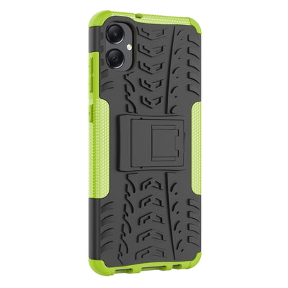 For Samsung Galaxy A05 4G Tire Texture TPU + PC Phone Case with Holder(Green) - Galaxy Phone Cases by buy2fix | Online Shopping UK | buy2fix