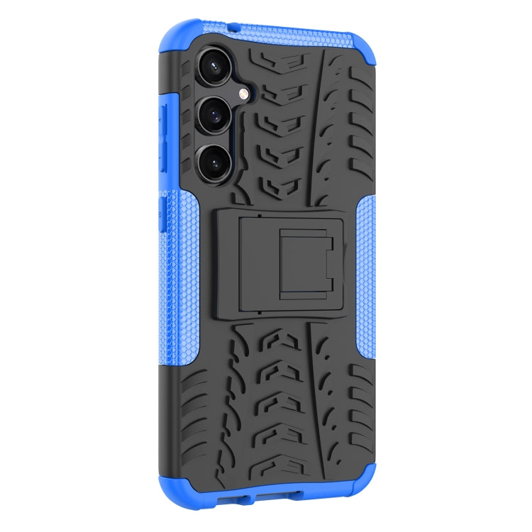 For Samsung Galaxy S23 FE 5G Tire Texture TPU + PC Phone Case with Holder(Blue) - Galaxy S23 FE 5G Cases by buy2fix | Online Shopping UK | buy2fix