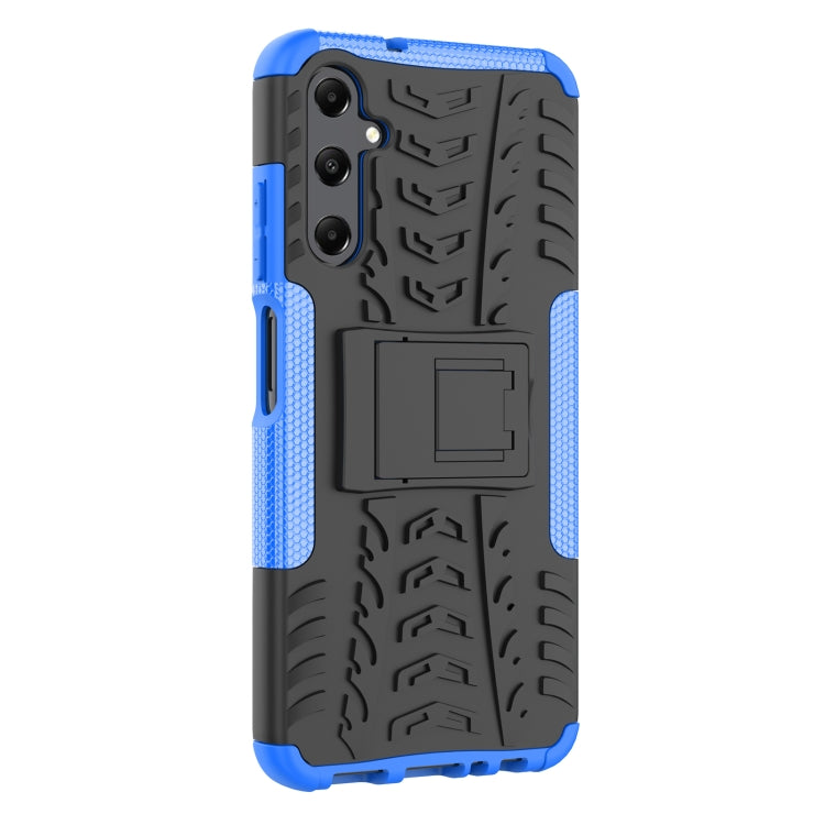 For Samsung Galaxy A05s Tire Texture TPU + PC Phone Case with Holder(Blue) - Galaxy Phone Cases by buy2fix | Online Shopping UK | buy2fix