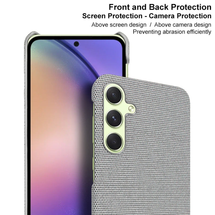 For Samsung Galaxy A55 5G imak Ruiyi Series Cloth Texture PU + PC Phone Case(Dark Grey) - Galaxy Phone Cases by imak | Online Shopping UK | buy2fix