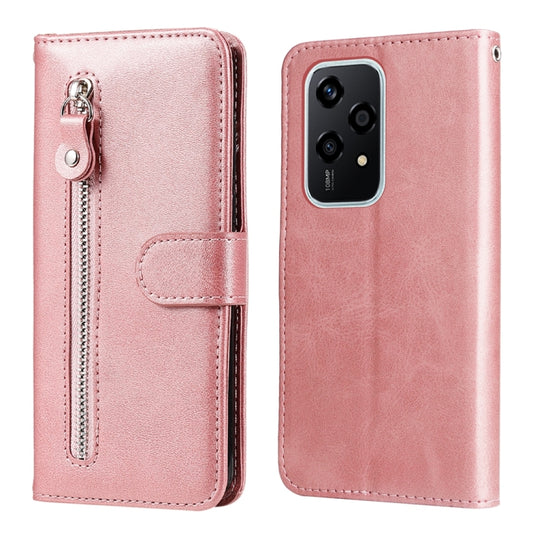 For Honor 200 Lite Global Fashion Calf Texture Zipper Leather Phone Case(Rose Gold) - Honor Cases by buy2fix | Online Shopping UK | buy2fix