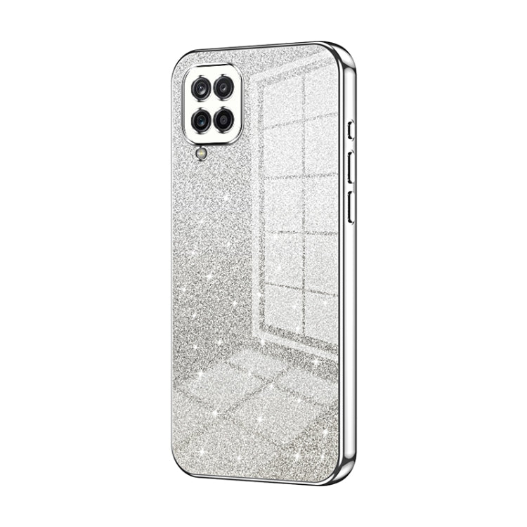 For Samsung Galaxy A12 4G / 5G Gradient Glitter Powder Electroplated Phone Case(Silver) - Galaxy Phone Cases by buy2fix | Online Shopping UK | buy2fix