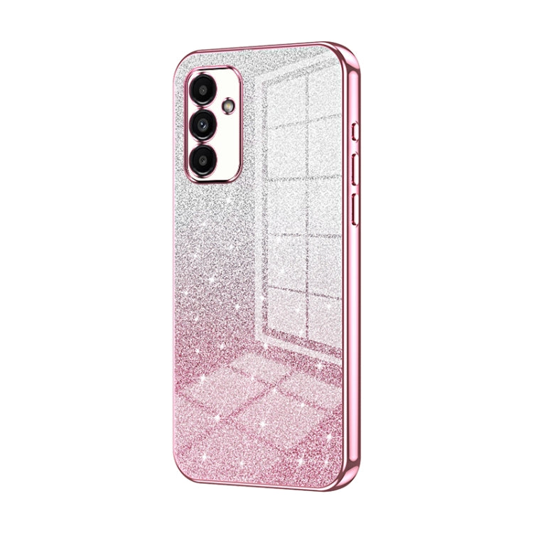 For Samsung Galaxy A13 5G / A04s Gradient Glitter Powder Electroplated Phone Case(Pink) - Galaxy Phone Cases by buy2fix | Online Shopping UK | buy2fix