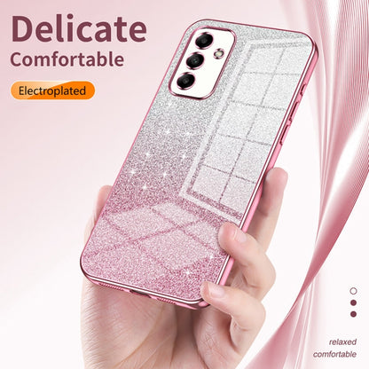 For Samsung Galaxy S21 Ultra 5G Gradient Glitter Powder Electroplated Phone Case(Silver) - Galaxy S21 Ultra 5G Cases by buy2fix | Online Shopping UK | buy2fix