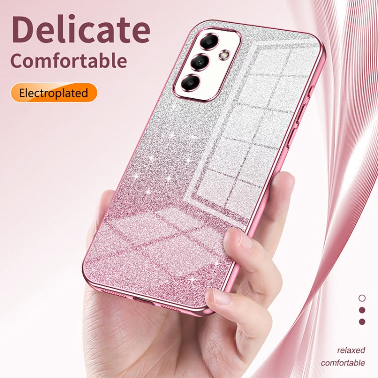 For Samsung Galaxy A12 4G / 5G Gradient Glitter Powder Electroplated Phone Case(Silver) - Galaxy Phone Cases by buy2fix | Online Shopping UK | buy2fix