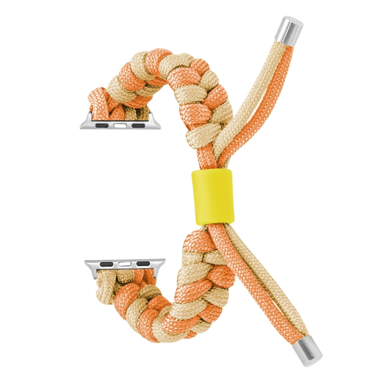 For Apple Watch Ultra 2 49mm Paracord Fishtail Braided Silicone Bead Watch Band(Orange Yellow) - Watch Bands by buy2fix | Online Shopping UK | buy2fix