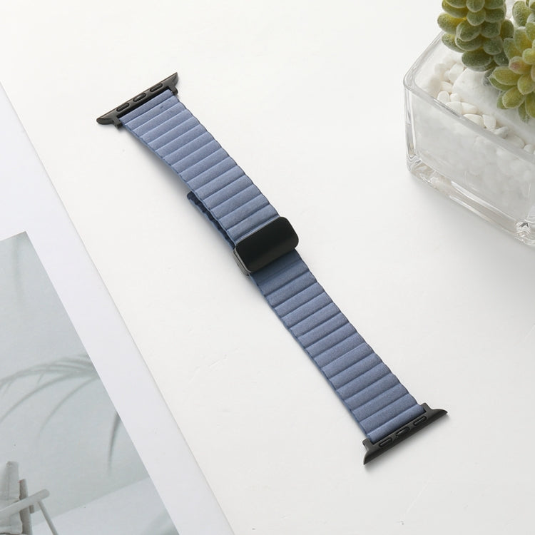 For Apple Watch Series 9 45mm Water Ripple Magnetic Folding Buckle Watch Band, Style: Bold Version(Light Blue) - Watch Bands by buy2fix | Online Shopping UK | buy2fix