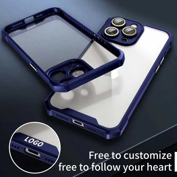 For iPhone 16 Pro Max Shockproof Acrylic Phone Case with Lens Glass Film(Blue) - iPhone 16 Pro Max Cases by buy2fix | Online Shopping UK | buy2fix