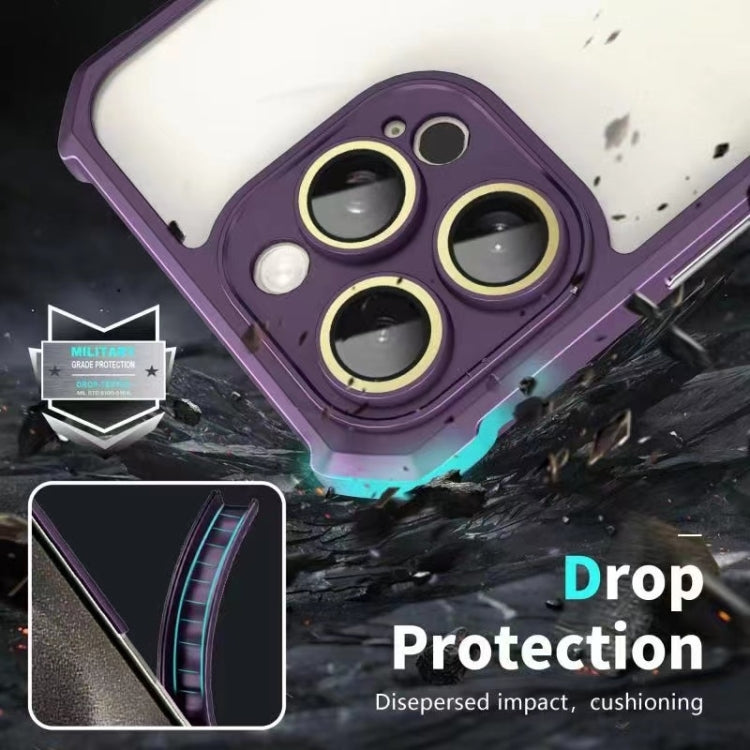 For iPhone 16 Plus Shockproof Acrylic Phone Case with Lens Glass Film(Purple) - iPhone 16 Plus Cases by buy2fix | Online Shopping UK | buy2fix