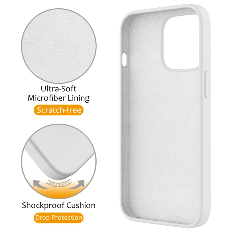 For iPhone 14 Pro Max MagSafe Magnetic Liquid Silicone Phone Case with Ring Holder(White) - iPhone 14 Pro Max Cases by buy2fix | Online Shopping UK | buy2fix