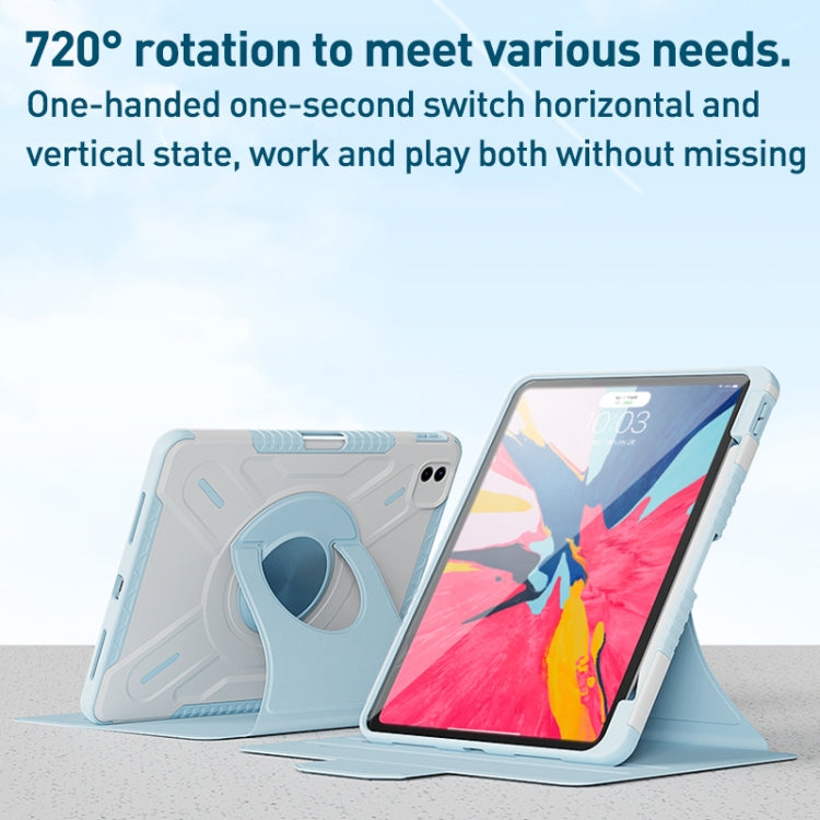 For iPad Air 11 2024 / iPad Pro 11 X-Shaped Rotation Smart Leather Tablet Case(Blue) - iPad Pro 11 (2022/2021) Cases by buy2fix | Online Shopping UK | buy2fix