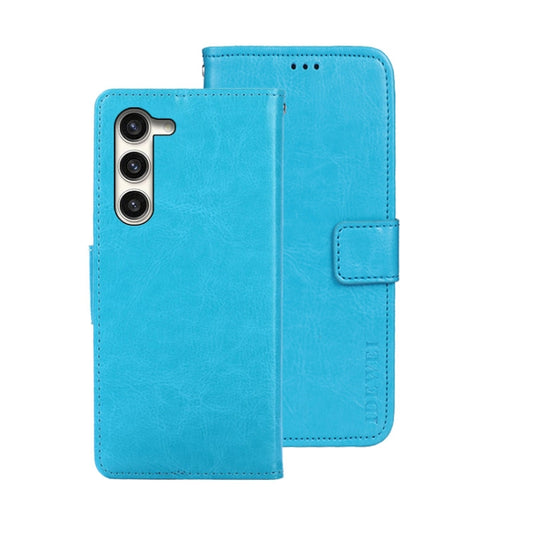 For Samsung Galaxy S24 5G idewei Crazy Horse Texture Leather Phone Case(Sky Blue) - Galaxy S24 5G Cases by idewei | Online Shopping UK | buy2fix