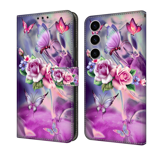 For Samsung Galaxy S24+ 5G Crystal 3D Shockproof Protective Leather Phone Case(Butterfly) - Galaxy S24+ 5G Cases by buy2fix | Online Shopping UK | buy2fix