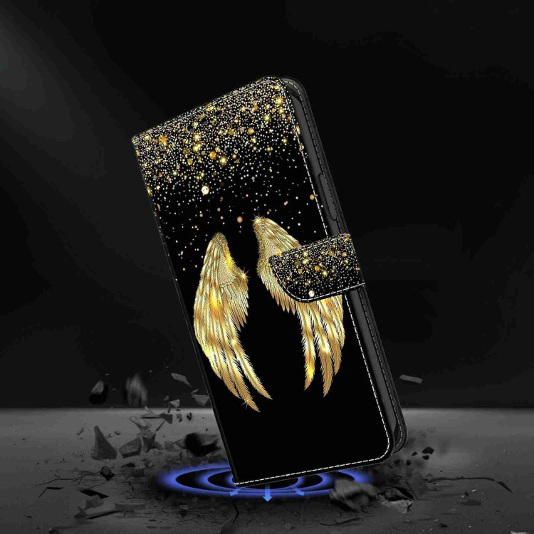 For Samsung Galaxy S24+ 5G Crystal 3D Shockproof Protective Leather Phone Case(Golden Wings) - Galaxy S24+ 5G Cases by buy2fix | Online Shopping UK | buy2fix