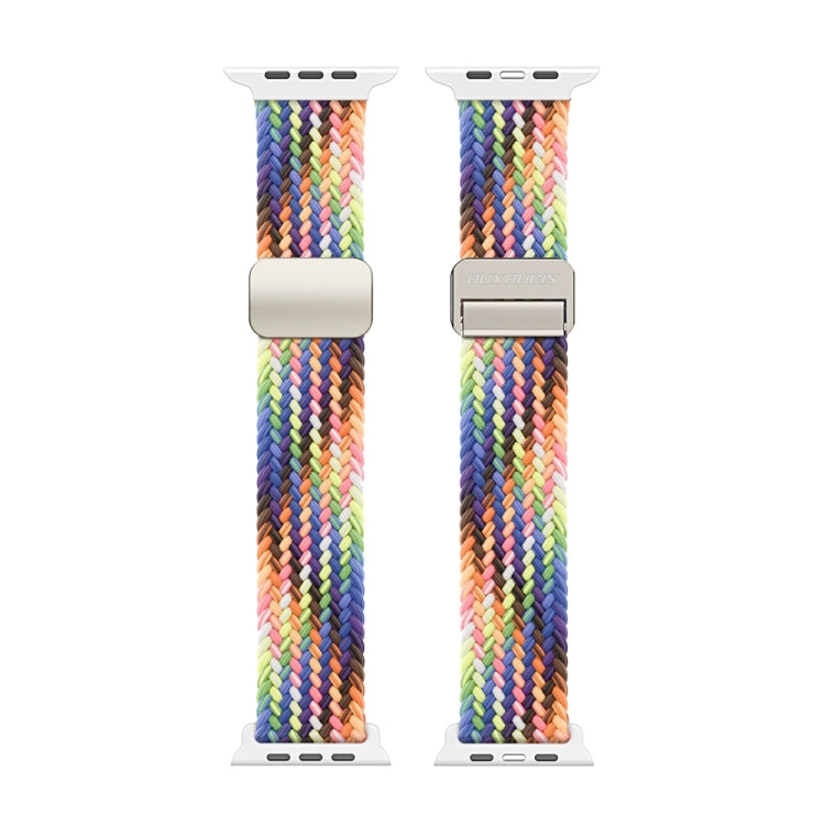 For Apple Watch SE 2022 44mm DUX DUCIS Mixture Pro Series Magnetic Buckle Nylon Braid Watch Band(New Rainbow) - Watch Bands by DUX DUCIS | Online Shopping UK | buy2fix