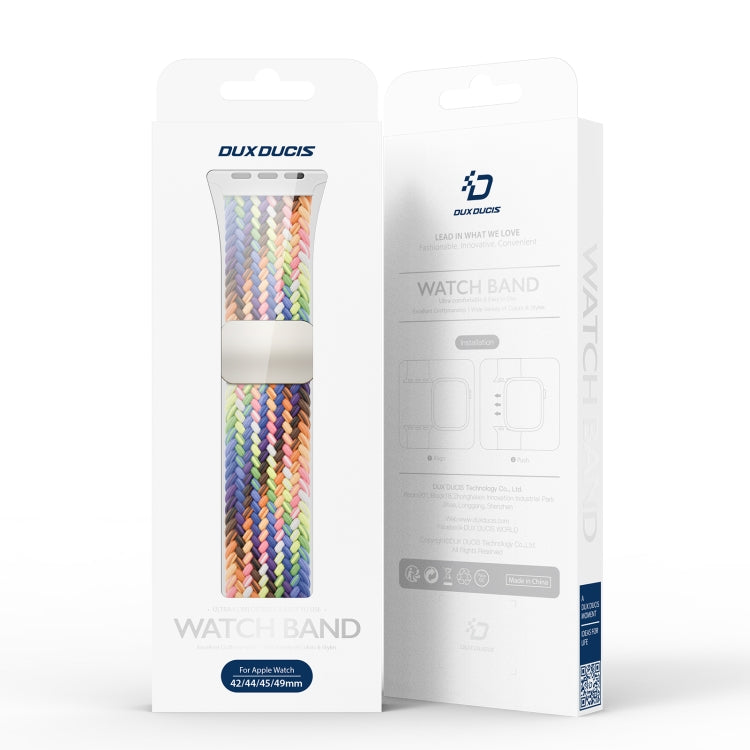 For Apple Watch Series 2 38mm DUX DUCIS Mixture Pro Series Magnetic Buckle Nylon Braid Watch Band(New Rainbow) - Watch Bands by DUX DUCIS | Online Shopping UK | buy2fix