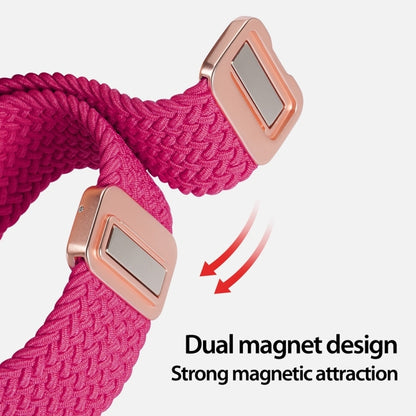 For Apple Watch Series 10 42mm DUX DUCIS Mixture Pro Series Magnetic Buckle Nylon Braid Watch Band(Raspberry Color) - Watch Bands by DUX DUCIS | Online Shopping UK | buy2fix