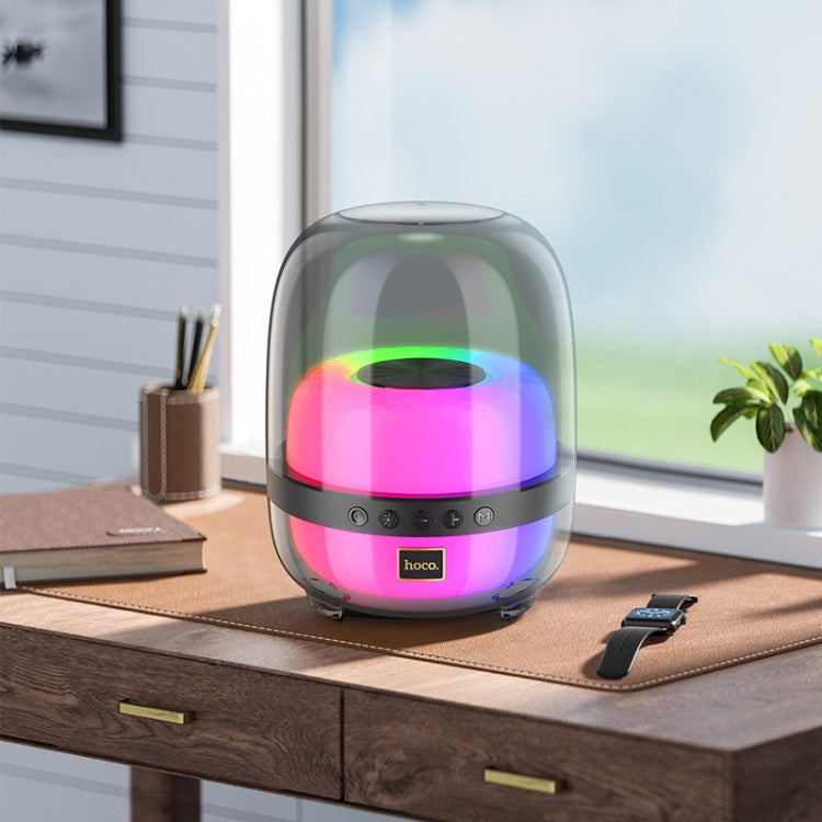hoco BS58 Crystal Colorful Luminous Bluetooth 5.1 Speaker(Black) - Desktop Speaker by hoco | Online Shopping UK | buy2fix