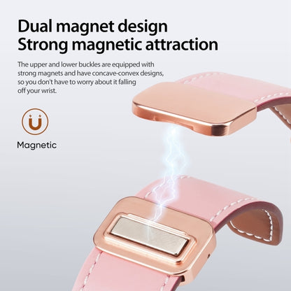 For Apple Watch Series 9 41mm DUX DUCIS YA Series Magnetic Buckle Genuine Leather Watch Band(Pink) - Watch Bands by DUX DUCIS | Online Shopping UK | buy2fix