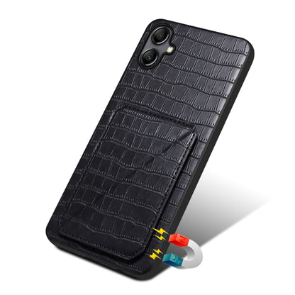 For Samsung Galaxy A31 Denior Imitation Crocodile Leather Back Phone Case with Holder(Black) - Galaxy Phone Cases by Denior | Online Shopping UK | buy2fix