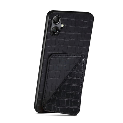 For Samsung Galaxy A52 4G / 5G Denior Imitation Crocodile Leather Back Phone Case with Holder(Black) - Galaxy Phone Cases by Denior | Online Shopping UK | buy2fix