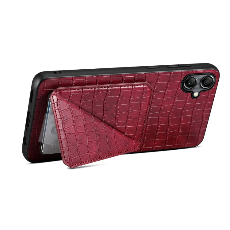 For Samsung Galaxy A54 5G Denior Imitation Crocodile Leather Back Phone Case with Holder(Rose Red) - Galaxy Phone Cases by Denior | Online Shopping UK | buy2fix