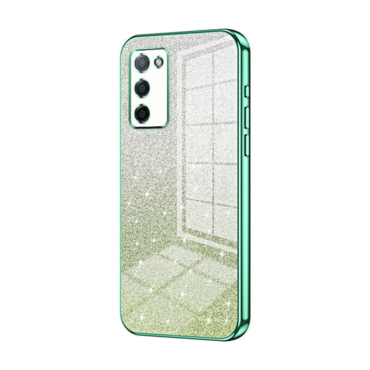 For OPPO A55 5G / A56 / A53s 5G Gradient Glitter Powder Electroplated Phone Case(Green) - OPPO Cases by buy2fix | Online Shopping UK | buy2fix