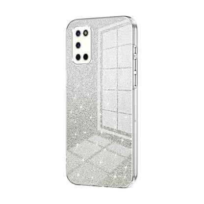 For OPPO A52 / A72 / A92 Gradient Glitter Powder Electroplated Phone Case(Transparent) - OPPO Cases by buy2fix | Online Shopping UK | buy2fix